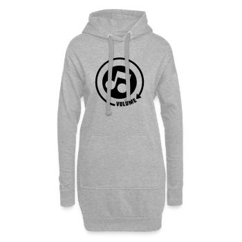Volume_knop ton musical - Sweat-shirt à capuche long Femme - gris chiné - Devant