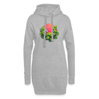 Lapin au clair de lune dans la Forêt des Feuilles - Sweat-shirt à capuche long Femme - gris chiné - Devant