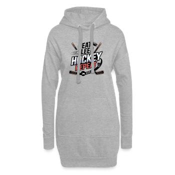 Manger Sommeil Hockey Répéter – Vie sportive des amateurs de hockey - Sweat-shirt à capuche long Femme - gris chiné - Devant