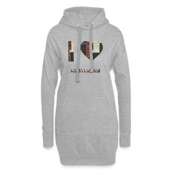 Amsterdam Brick Heart Emblem Tee - Hoodie-Kleid - Grau meliert - Vorne