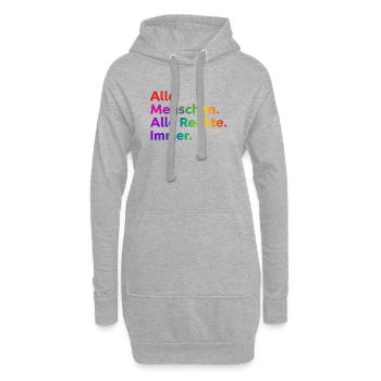 Tous les droits du peuple Déclaration Toujours - Sweat-shirt à capuche long Femme - gris chiné - Devant