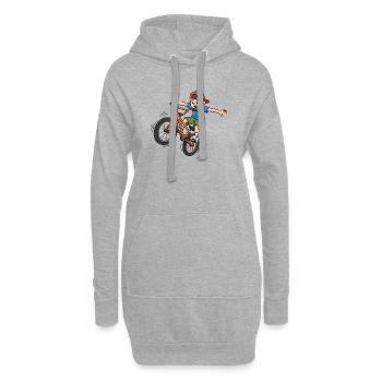BMX Junge Cartoon Fahrrad Stunt - Hoodie-Kleid - Grau meliert - Vorne