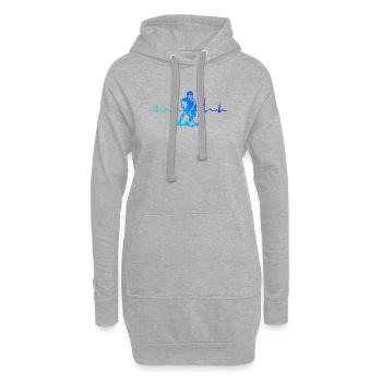 Un motif de floorball clair pour chaque jour - Sweat-shirt à capuche long Femme - gris chiné - Devant