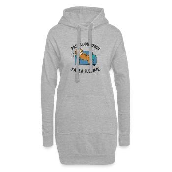 Heute nicht, ich bin faul - Hoodie-Kleid - Grau meliert - Vorne