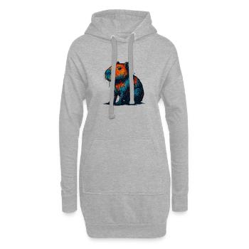 Art pop coloré de castor - Sweat-shirt à capuche long Femme - gris chiné - Devant