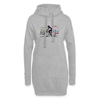 Cycliste - Sweat-shirt à capuche long Femme - gris chiné - Devant