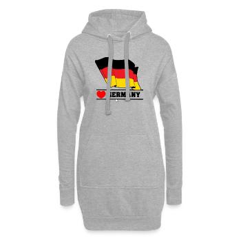 Deutsche Flagge mit Herz - Hoodie-Kleid - Grau meliert - Vorne