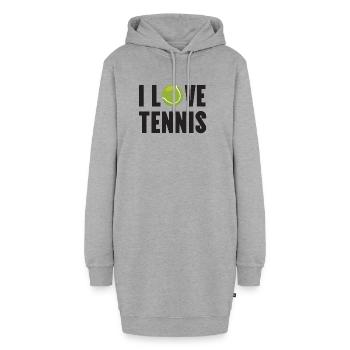 J’adore le tennis - Sweat-shirt à capuche long Femme - gris chiné - Devant