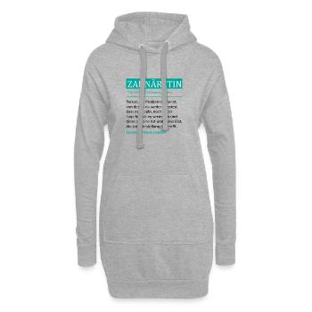 Définition du dentiste : Drôle de profession Don - Sweat-shirt à capuche long Femme - gris chiné - Devant