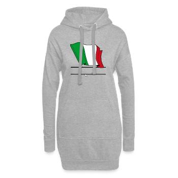 Drapeau italien – Espace de nom - Sweat-shirt à capuche long Femme - gris chiné - Devant