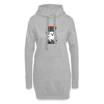 Skateur fantôme en skateboard - Sweat-shirt à capuche long Femme - gris chiné - Devant