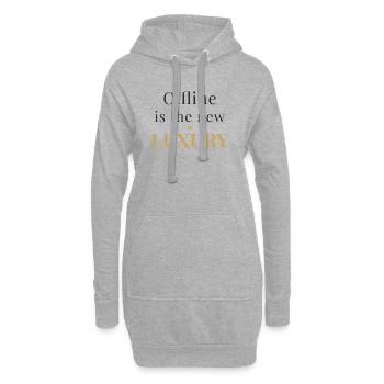 Offline is the New Luxury – Minimal Design - Hoodie-Kleid - Grau meliert - Vorne