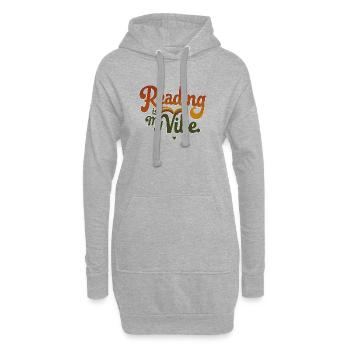 Lire est mon énergie – Diction rétro du livre - Sweat-shirt à capuche long Femme - gris chiné - Devant