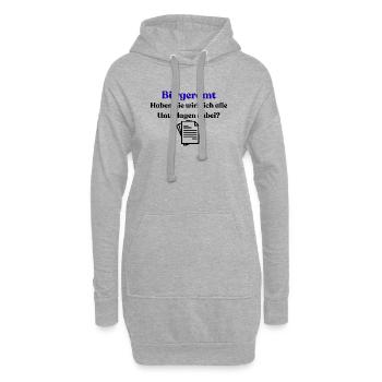 Bürgeramt Blau Typografie Shirt - Hoodie-Kleid - Grau meliert - Vorne