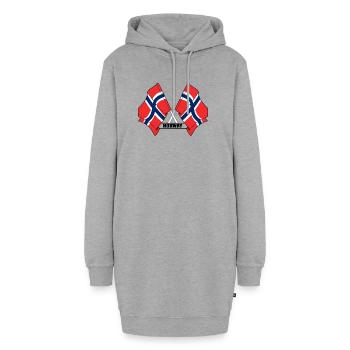 Norwegen-Kreuzflaggen - Hoodie-Kleid - Grau meliert - Vorne