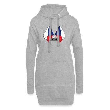 TSCHECHISCHE REPUBLIK – Kreuzende Flaggen - Hoodie-Kleid - Grau meliert - Vorne