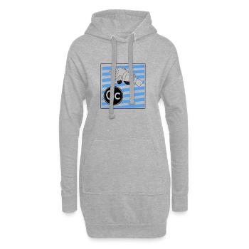 C wie Clownfisch  - Hoodie-Kleid - Grau meliert - Vorne