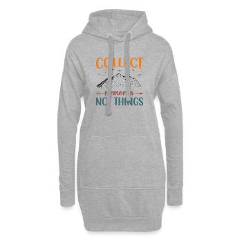 Berge – Sammle Erinnerungen, nicht Dinge - Hoodie-Kleid - Grau meliert - Vorne