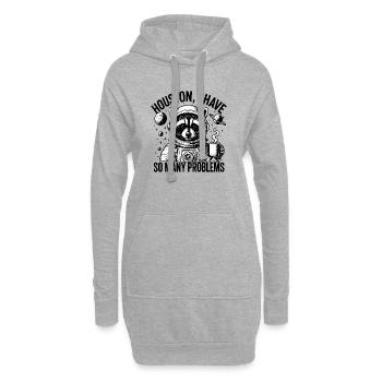 Space Raccoon Blues - Sweat-shirt à capuche long Femme - gris chiné - Devant