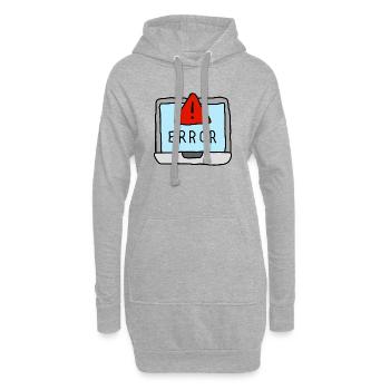 Laptop Fehlerwarnung Illustration - Hoodie-Kleid - Grau meliert - Vorne