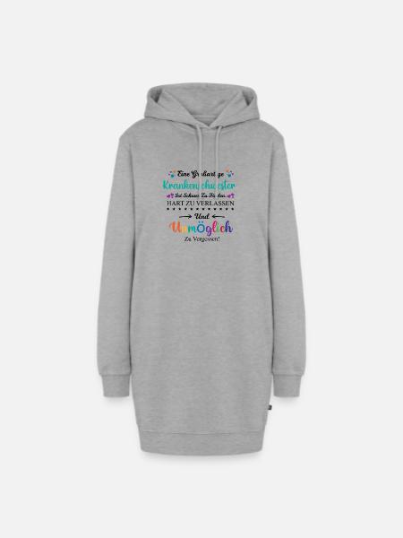 Krankenschwester Beruf Spruch Abschied Geschenk - Hoodie-Kleid - Grau meliert