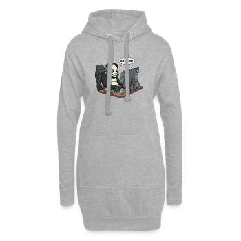 Panda Gamer GG NO RE - Hoodie-Kleid - Grau meliert - Vorne
