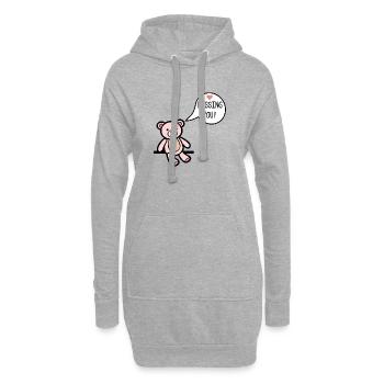 Tu me manque - Sweat-shirt à capuche long Femme - gris chiné - Devant