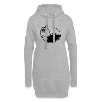 Renard blotti contre lui – Kawaii Fox Cartoon Design - Sweat-shirt à capuche long Femme - gris chiné - Devant