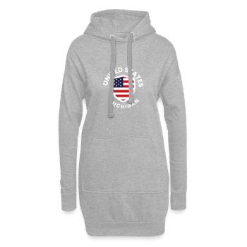 American Flag Shield Michigan - Hoodie-Kleid - Grau meliert - Vorne