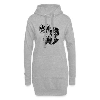 Crâne de la fête de garçon JGA 2026 - Sweat-shirt à capuche long Femme - gris chiné - Devant