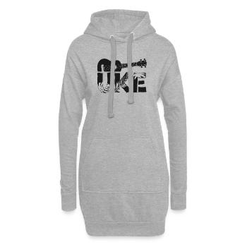 Ukulélé hawaïen uke uke - Sweat-shirt à capuche long Femme - gris chiné - Devant