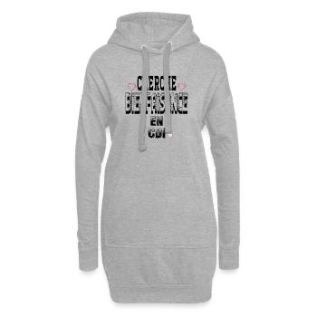 Cherche Bienfaisance en CDI - Sweat-shirt à capuche long Femme - gris chiné - Devant