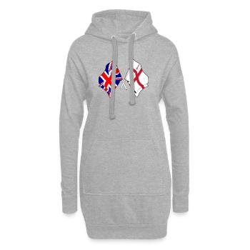 City of London & Great Britain Flaggen - Hoodie-Kleid - Grau meliert - Vorne
