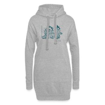 Amoureux japonais derrière l’écran – j’ai vu ça - Sweat-shirt à capuche long Femme - gris chiné - Devant