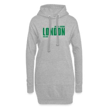 London – England Lyric Design - Hoodie-Kleid - Grau meliert - Vorne
