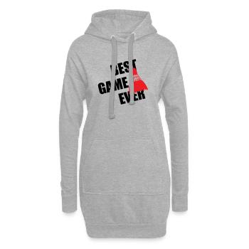 Badminton – Das beste Spiel aller Zeiten - Hoodie-Kleid - Grau meliert - Vorne