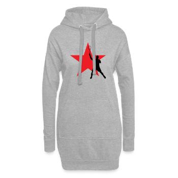 Badminton - Sport - Raquette - Sweat-shirt à capuche long Femme - gris chiné - Devant