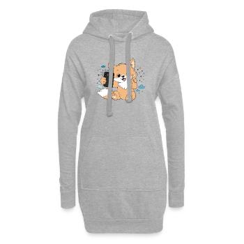 Niedlicher Fuchs macht Selfie – Lustiges Motiv - Hoodie-Kleid - Grau meliert - Vorne