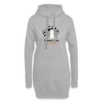 Ce n’était pas moi, peut-être que c’était l’humour des ratons laveurs - Sweat-shirt à capuche long Femme - gris chiné - Devant