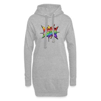 Freedom Rainbow Explosion - Hoodie-Kleid - Grau meliert - Vorne