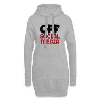 HORS RÉSEAUX SOCIAUX - Sweat-shirt à capuche long Femme - gris chiné - Devant