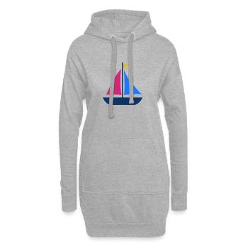 Segelboot - Hoodie-Kleid - Grau meliert - Vorne