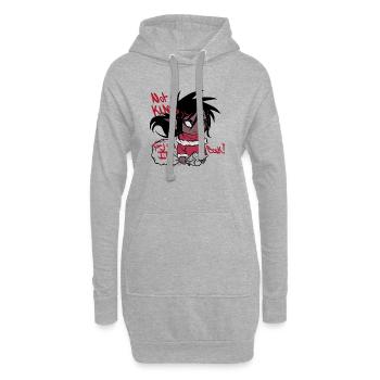 Chibi de Noël - Sweat-shirt à capuche long Femme - gris chiné - Devant