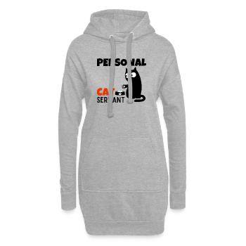 Chat personnel Serviteur Maman drôle Papa Amoureux des chatons - Sweat-shirt à capuche long Femme - gris chiné - Devant