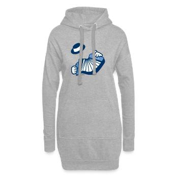 Accordéon bleu sur fond joyeux - Sweat-shirt à capuche long Femme - gris chiné - Devant