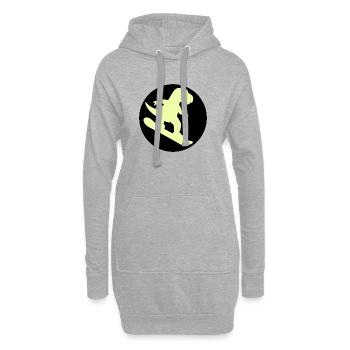 Kinder Snowboard Dinosaurier - Hoodie-Kleid - Grau meliert - Vorne
