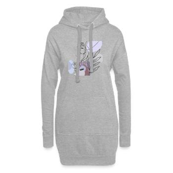 Abstrakte Silhouette mit Pastellformen - Hoodie-Kleid - Grau meliert - Vorne