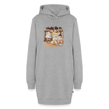 Bouno im Karate - Kleiner Kampfsportler - Hoodie-Kleid - Grau meliert - Vorne