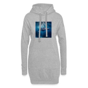 Walhai im Ozean Meeresbewohner Design Natur - Hoodie-Kleid - Grau meliert - Vorne