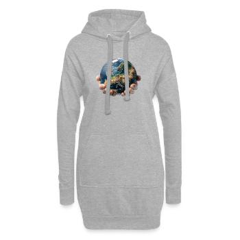 La Terre entre les mains : Responsabilité mondiale - Sweat-shirt à capuche long Femme - gris chiné - Devant